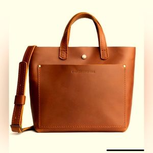 Portland Leather goods mini crossbody bag smooth leather Honey NEW